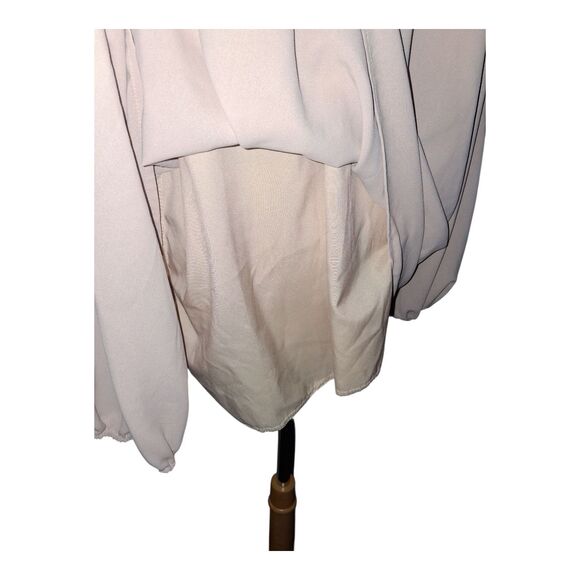 Qearal Oversized V-Neck Blouse Women's Plus Size XXL Beige EUC - Picture 5 of 10